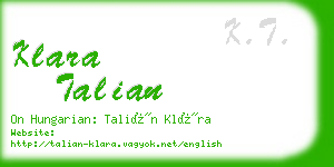 klara talian business card